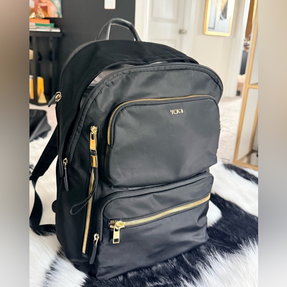 TUMI Montana Black Backpack with Gold Details - Picture 2 of 11